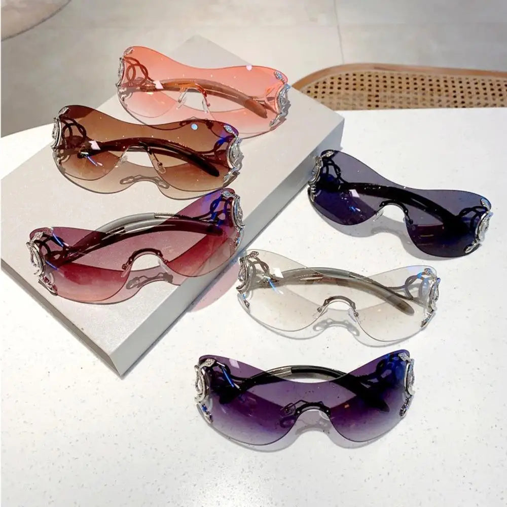 Lunettes de soleil sans monture  pour femmes,