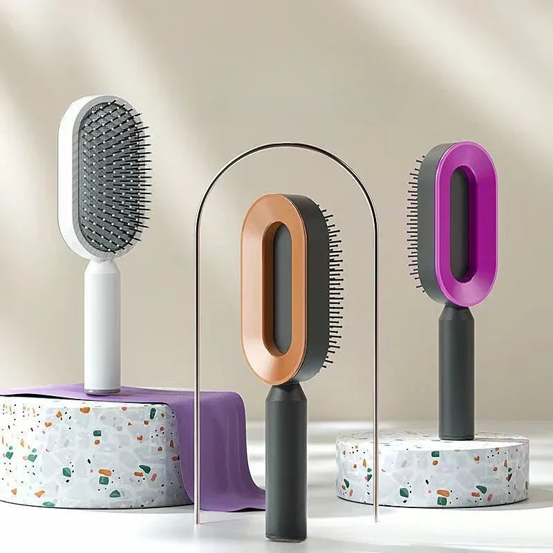 Brosse à cheveux autonettoyante pour femmes