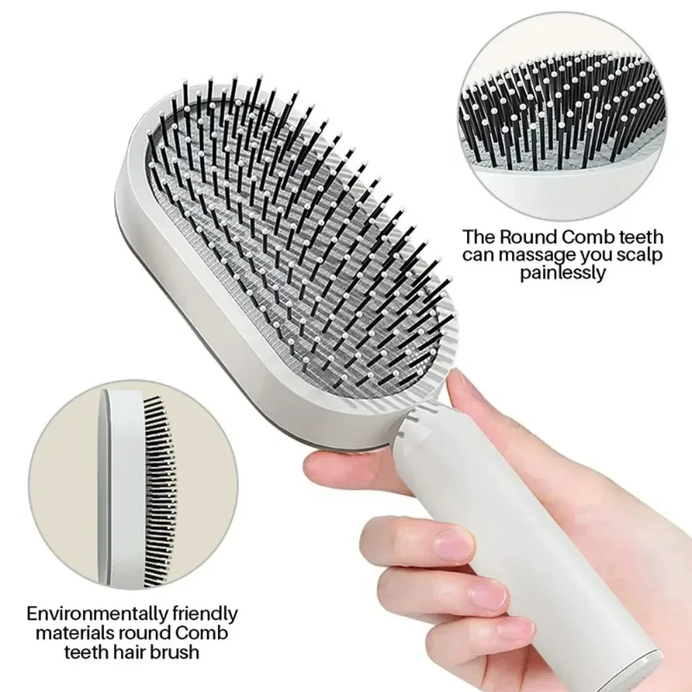 Brosse à cheveux autonettoyante 3D Coussin d'air Peigne de massage