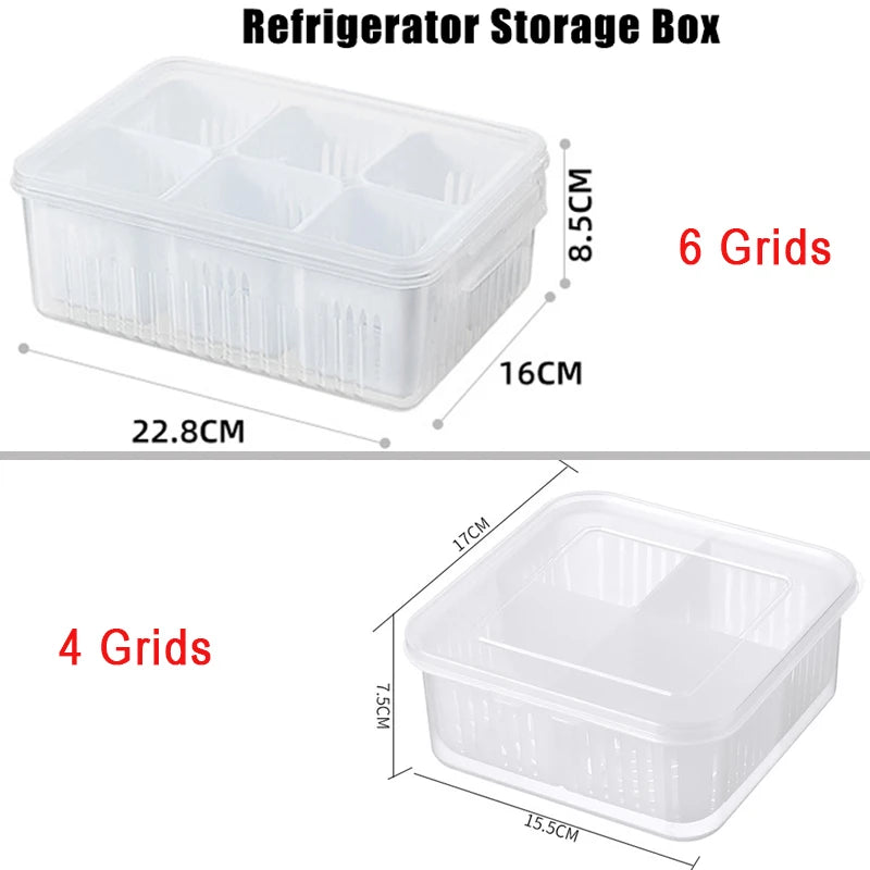 Boîte de rangement pour réfrigérateur 4/6 grilles pour aliments