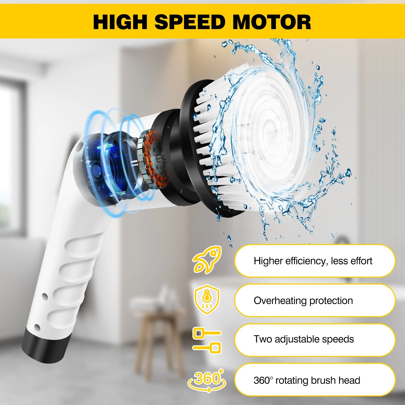 Brosse électrique sans fil multifonctionnelle