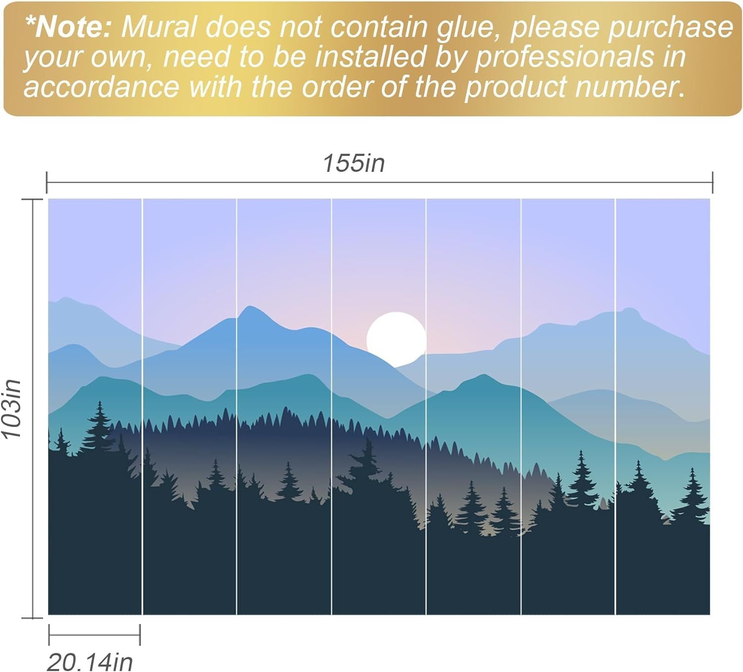 Grandes peintures murales en soie, papier peint nuage, 394,7 cm (l) x 260,9 cm (H).